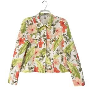 Conrad C Collection Floral Jacket Women's Size 16 Beach Cottagecore Stretch